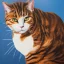 Placeholder: an oil portrait of a rapper cat