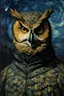 Placeholder: Portrait of a owlman by Van Gogh