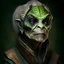 Placeholder: portrait of old female reptile-person as a space xaman