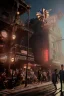 Placeholder: American shot view, cabaret scene, steampunk. old Asian man + little monkey, Sunglasses, smoking, happy, hot. Many people background, highly detailed, concept art, unreal engine 5, god rays, ray tracing, RTX, lumen lighting, ultra detail, volumetric lighting, 3d, finely drawn, high definition, high resolution.