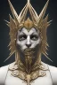 Placeholder: Realistic geometric shape anime black metal corpsepaint Slipknot mask god with golden crown