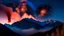 Placeholder: Fireworks in the sky over mountains