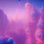 Placeholder: a crystalised blue pink futuristic city suspended in the air, gold, diamonds, lightbeams, sunny atmosphere, realistic, unreal engine, 8k. Cinematic lighting, octane render.