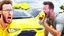 Placeholder: guy in hurricane arguing on phone next to his kia sportage made out of lemons