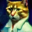 Placeholder: Portrait of a cat by Van Gogh