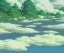 Placeholder: Trees, river, clouds