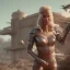 Placeholder: Ultra Realistic retro sci-fi movie scene, waist up view portrait, blonde woman pointing a gun, sweet young Claudia Schiffer face, perfect iris, glow eyes, makeup, weapon. Drones background, Retro sci-fi style, helmet, tight latex coat, fog, rain, soft color, highly detailed, unreal engine 5, ray tracing, RTX, lumen lighting, ultra detail, volumetric lighting, 3d, finely drawn, high definition, high resolution.