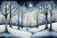 Placeholder: Winter trees elegant fantasy intricate art deco fantasy watercolor mystic Paul Klee Tim burton Yacek Yerka dee Nickerson snow winter cold season simple design