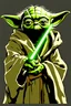 Placeholder: Yoda holding Grogu in one hand and a lightsaber in the other hand, masterpiece, best quality