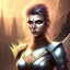 Placeholder: fantasy setting, half-hawk hairstyle, woman, dark-skinned, indian