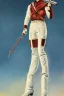 Placeholder: Full body portrait, painting, medium shot lady style of The Rocketeer