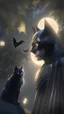 Placeholder: Batman but cat from,in the park,digital art,Cinematic lighting,realistic,4K