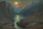 Placeholder: mistery night, mountains, rocks, river, epic, gothic and witchcraft influence, jenny montigny, gustave de smet, and rodolphe wytsman impressionism paintings