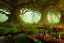 Placeholder: Immersive​ fantasy elven coffee shop in the deep forest with ancient tree blossom river 4k full hd