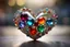 Placeholder: Coloured glass heart set with gemstones, glittering metal stems and gemstone leaves sharp focus elegant extremely detailed intricate very attractive beautiful dynamic lighting fantastic view crisp quality exquisite detail gems and jewels S<AI in sunshine Weight:1 Professional photography, bokeh, natural lighting, canon lens, shot on dslr 64 megapixels sharp focus Weight:0.9