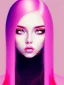 Placeholder: girl angry, beautiful, cute, bloody, long pink hair, black sweater