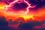 Placeholder: Beautiful landscape sunset with birds in the sky, with lightning in background, birds birds fly