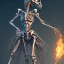 Placeholder: A skeleton queen, a big and skeletal horse, fiery, full HD, 4K, 8K