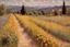 Placeholder: Sunny day, clouds, flowers, mountains, rocks, trees, epic, gustave caillebotte, and friedrich eckenfelder impressionism paintings
