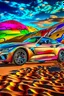 Placeholder: a realistic photo of a bmw z4,the car is spray painted with graffiti, desert background with sand storm to make the car stand out, colorful and stylish graffiti, 12k highly detailed and realistic , Masterpiece, dramatic product shot