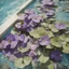 Placeholder: violets in a swimming pool, kodachrome, sunny day