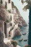 Placeholder: illustrated, romantic, Positano, vacation, Italy