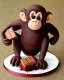 Placeholder: Monkey model made of chocolate cake with Mars bars