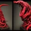 Placeholder: Red Tentacle monster with teeth, horror, detailed, realistic, gore