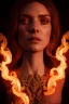 Placeholder: portrait of samantha prince set in fire, cinematic lighting, photorealistic, ornate, intricate, realistic, detailed, volumetric light and shadow, hyper HD, octane render, unreal engine insanely detailed and intricate, hypermaximalist, elegant, ornate, hyper-realistic, super detailed --v 4