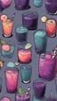 Placeholder: Gothic style iced juice shot, soft light, 90s cartoon style