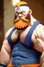 Placeholder: bearded chubby strongman cosplaying naruto