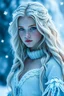 Placeholder: White teen girl who is the princess of ice magic. She has icy hair and ice blue eyes, she looks like ice is dusted on her