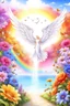 Placeholder: beautiful colors, very beautiful, ,flowers garden,paradisiac angels,rainbow