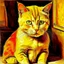 Placeholder: Portrait of a cat by Van Gogh