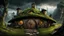 Placeholder: hobbit home in the style of, sinister, gore, morbid, horror, eerie, dark fantasy; HDR, UHD, TXAA, 8k, Ralph Steadman, Seb Mckinnon, impressionism, dadaism, surrealism