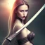 Placeholder: Beautiful women with katana sword