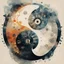 Placeholder: Double exposures:: yin yang symbol by Andreas Lie and Dan Mountford; vision of a clock face; by Bojan Jevtic, by Victo Ngai; Splash art, intricate detailed, double exposure photo layering, roman numerals, hyperdetailed, watercolor and ink, loose brushstrokes, dramatic, reflective, moody, beautiful