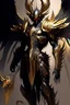 Placeholder: an image of a demonic creature with wings, archaon the everchosen, ornate supreme demon overlord, diablo digital concept art, diablo concept art, epic exquisite character art, omen from valorant, concept art of omegamon, angelic golden armor, infernal art in good quality, dark fantasy character design, black and golden armor, saint michael the angel