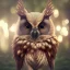 Placeholder: realistic, octane portrait, natural lighting,full body shining gold metal,insanely,elegant, bokeh, volumetric lighting, extreme detail, Photorealism, High detail, Hyper realistic Owl in forest, macro lens blur,cinematic, cinema4d, HDR, 8k, unreal engine 5