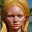 Placeholder: Neoclassicism realistic yellow orange cote d'azur sea woman