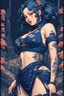 Placeholder: 8bits, Pixel Art, beautiful cyberpunk huge girl, hyperdetailed, illustration by Katsushika Hokusai, darkblue tones,