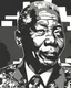 Placeholder: simple outlines art, bold outlines, clean and clear outlines, no tones color, no color, no detailed art, art full view, wide angle, white background, Nelson Mandela