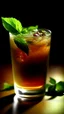 Placeholder: A refreshing glass of iced tea, with condensation glistening on the sides and a sprig of mint floating on top.