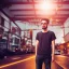 Placeholder: portrait of a young man working in a start up california style, cool, hypster, 4K, hyper-realistic, cinematic, backlight