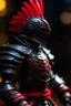 Placeholder: black knight with red feather wearing a glass prism as armor,shot on Hasselblad h6d-400c, zeiss prime lens, bokeh like f/0.8, tilt-shift lens 8k, high detail, smooth render, down-light, unreal engine, prize winning