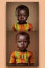 Placeholder: futuristic baby portrait in Kente, rusted clocks eyes, cinematic, scaffolding, ghana flag, african pattern symbols, engraved, 8k quality