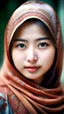 Placeholder: Pretty muslim girl, chinese face,