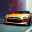 Placeholder: Nissan GT-R, red, orange, yellow, green, blue, purple, masterpiece, expert, 8K, hyperrealism, sharp focus, cinematic lighting, cyberpunk, cityscape