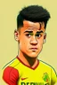 Placeholder: Philippe Coutinho Brazilian football player ,cartoon 2d