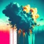 Placeholder: a texture of a clear sky violently exploding and vomiting dirty and unpleasant colors of gasoline that partially muddy the sky, making it ugly, surreal, dreamlike